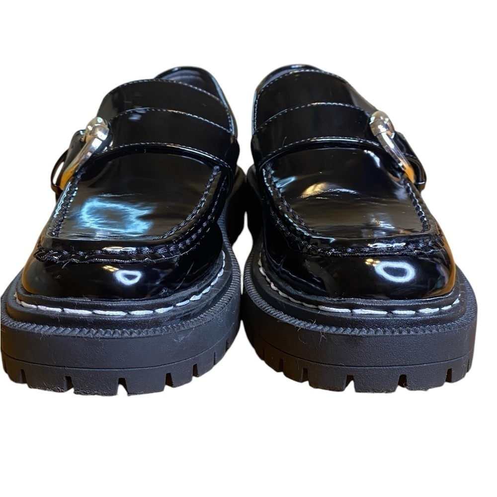 Sam Edelman Everly Black Patent Chunky Platform Loafers Women’s size 8 - Picture 2 of 10